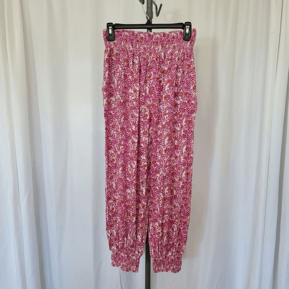 Anthropologie smoked floral printed abstract joggers size M - Picture 2 of 6
